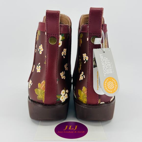 FitFlop Women's Chai Dark Floral Berry Mix Chelsea Ankle Boots N17-621 Size 7.5 - Picture 6 of 11